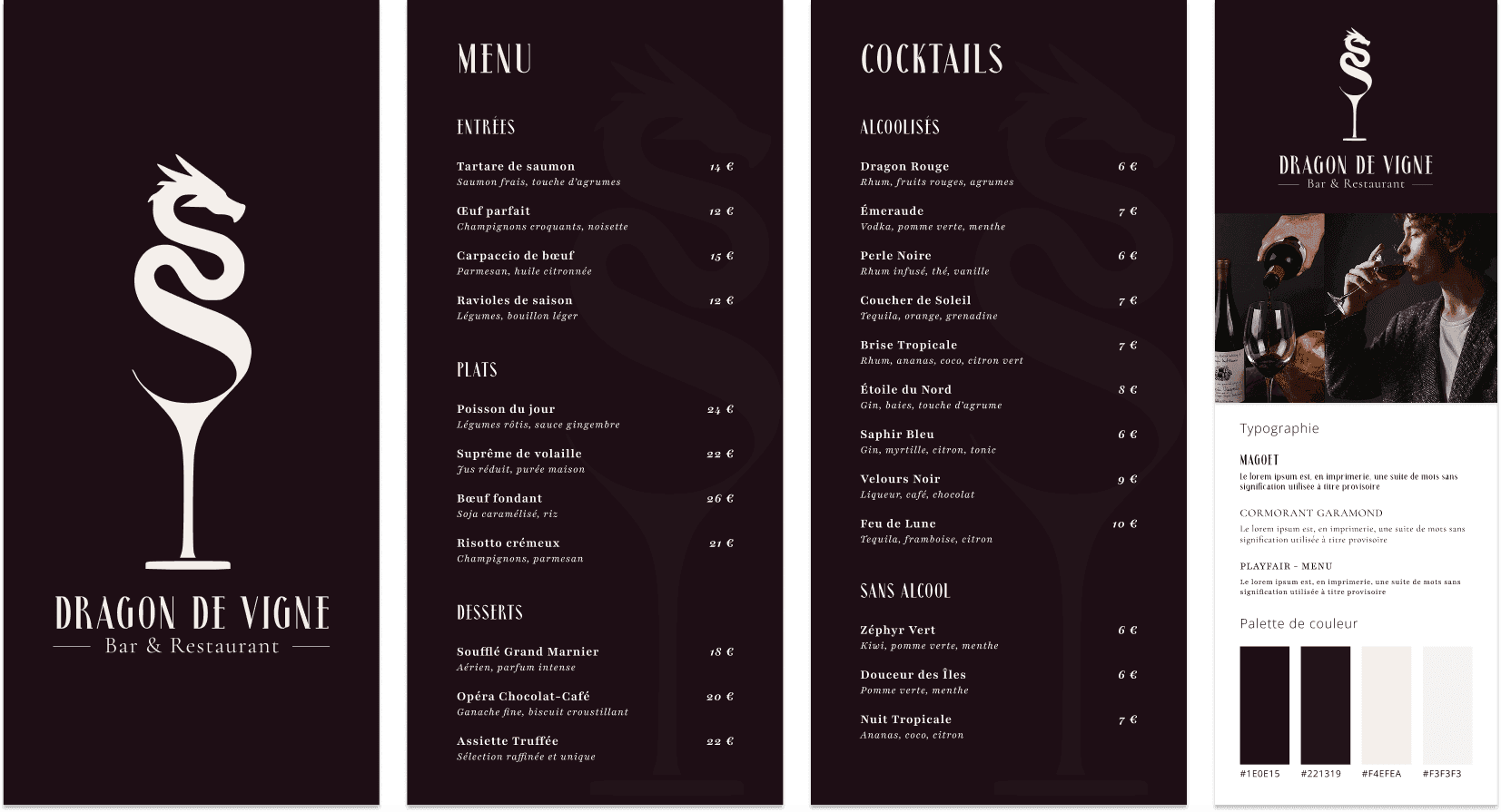 Menu - Dragon de vignes