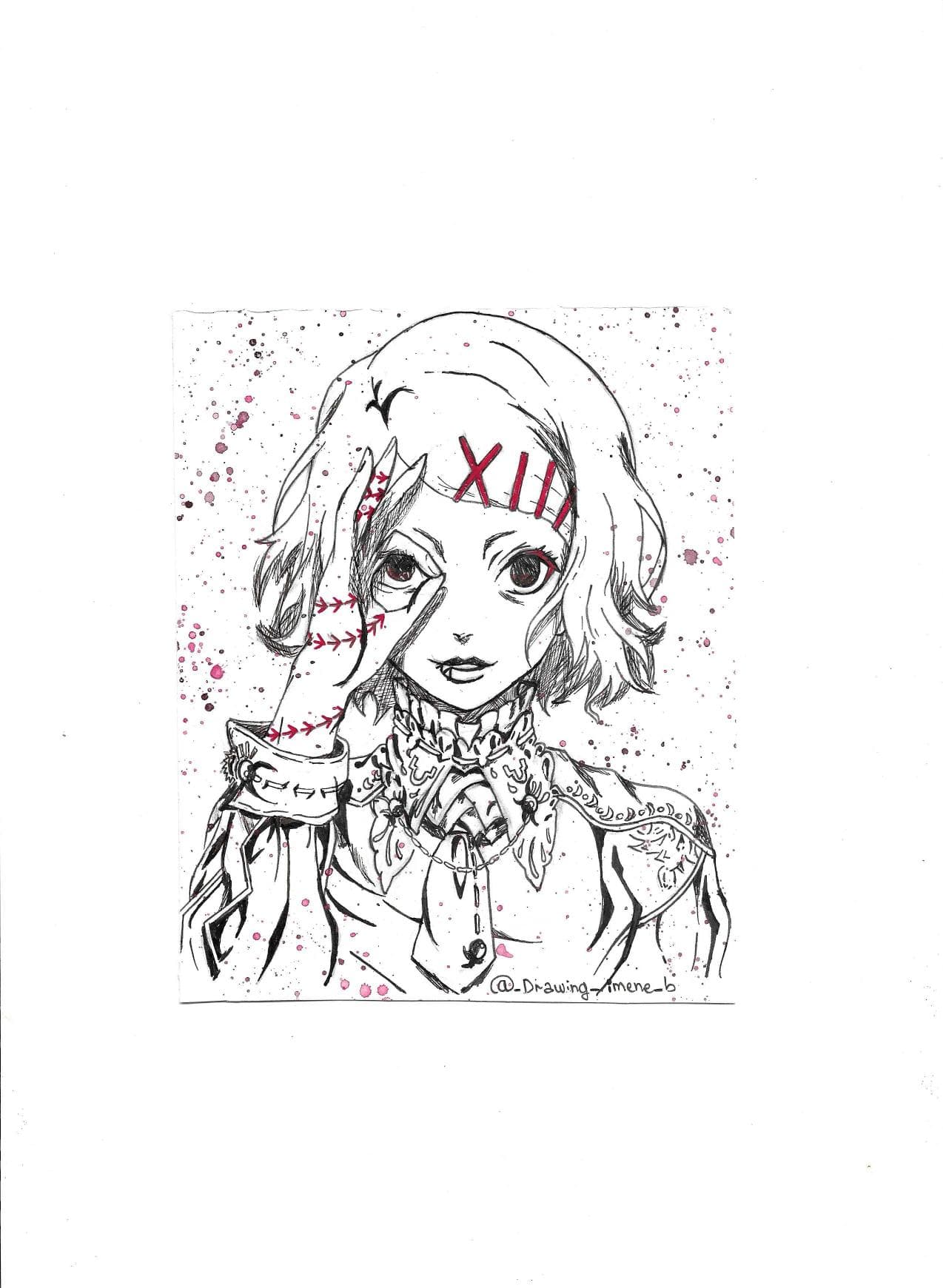 Fille Cicatrices, dessin manga 2019